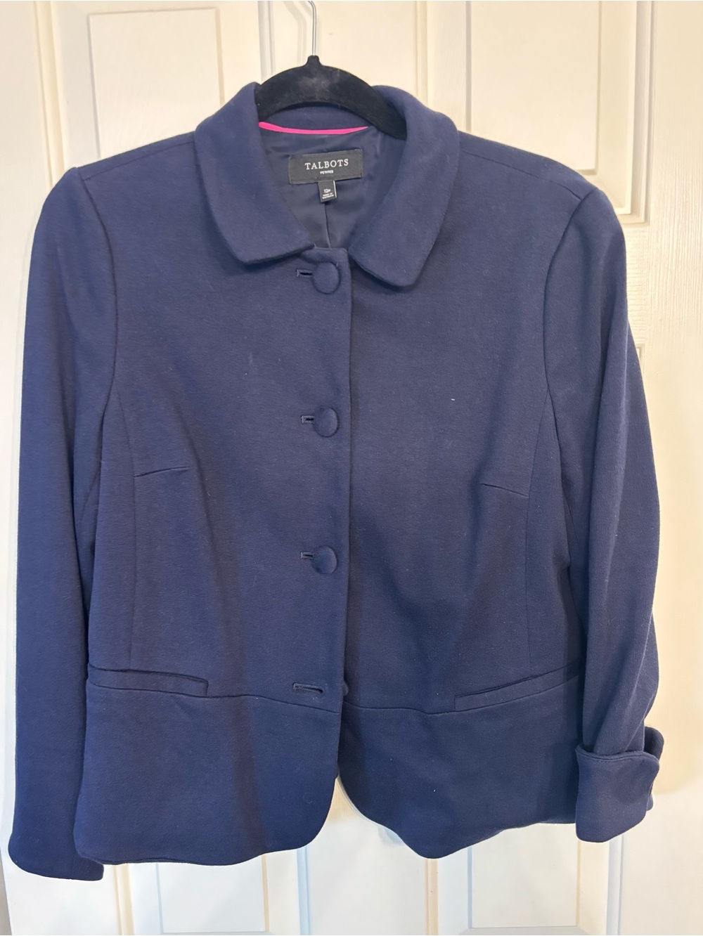 Talbots Navy Button-Front Women's Blazer Jacket